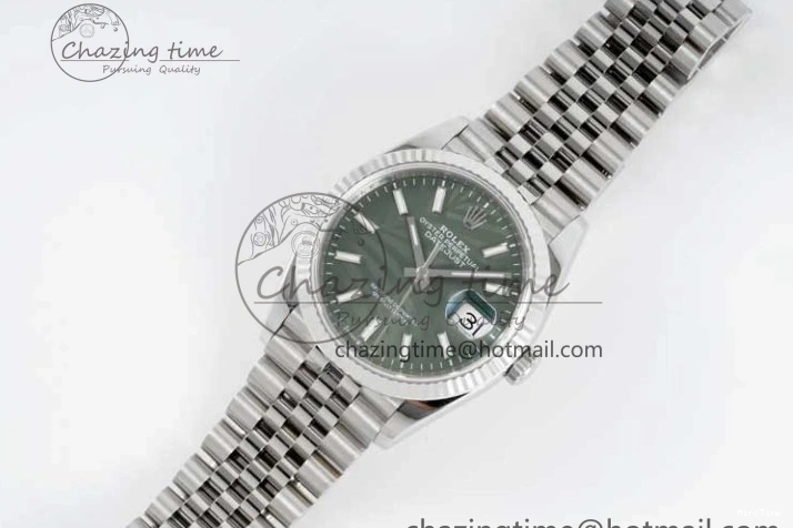 MiroTime 1227 Youthful DateJust 36 SS 116234 VSF 1:1 Best Edition 904L Steel Green Leaf Dial on Jubilee Bracelet VS 2056